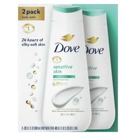 Dove Sensitive Skin Liquid Body Wash Hypoallergenic and Sulfate Free, 20 oz, 2 Count