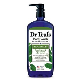 Dr Teal's Body Wash with Pure Epsom Salt, Relax & Relief with Eucalyptus & Spearmint, 24 fl oz