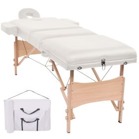 3-Zone Folding Massage Table 3.9" Thick White