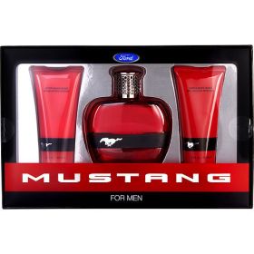 FORD MUSTANG RED by Estee Lauder EDT SPRAY 3.4 OZ & HAIR AND BODY WASH 3.4 OZ & AFTERSHAVE BALM 3.4 OZ