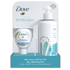 Dove Daily Moisture Body Wash Refill Concentrate & Reusable Bottle - 4 fl oz/Makes 16 fl oz