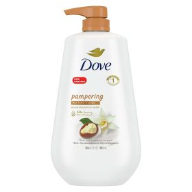 Dove Pampering Long Lasting Gentle Women's Body Wash All Skin Type, Shea Butter & Vanilla, 30 fl oz