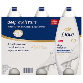 Dove Body Wash Deep Moisture 24 oz, 3 Pack