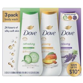 Dove Refresh, Glow & Relax Body Wash Collection, 23 Fluid Ounce (Pack of 3)