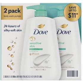 Dove Sensitive Skin Body Wash 30.6 Fluid Ounce (Pack of 2)