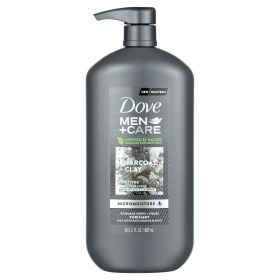 Dove Men+Care Purifying Hydrating Face and Body Wash, Charcoal and Clay, 30 fl oz