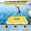 VEVOR Inflatable Dock Floating Platform, 8 x 8 ft, 3-5 Person Capacity, 6 inches Thick, Swim Dock with Hand Pump, Electric Air Pump & Storage Bag, Dro