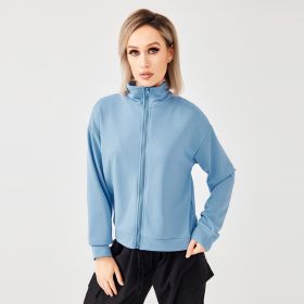 Women's Zipper Sweatshirt (Option: SkyBlue-S)